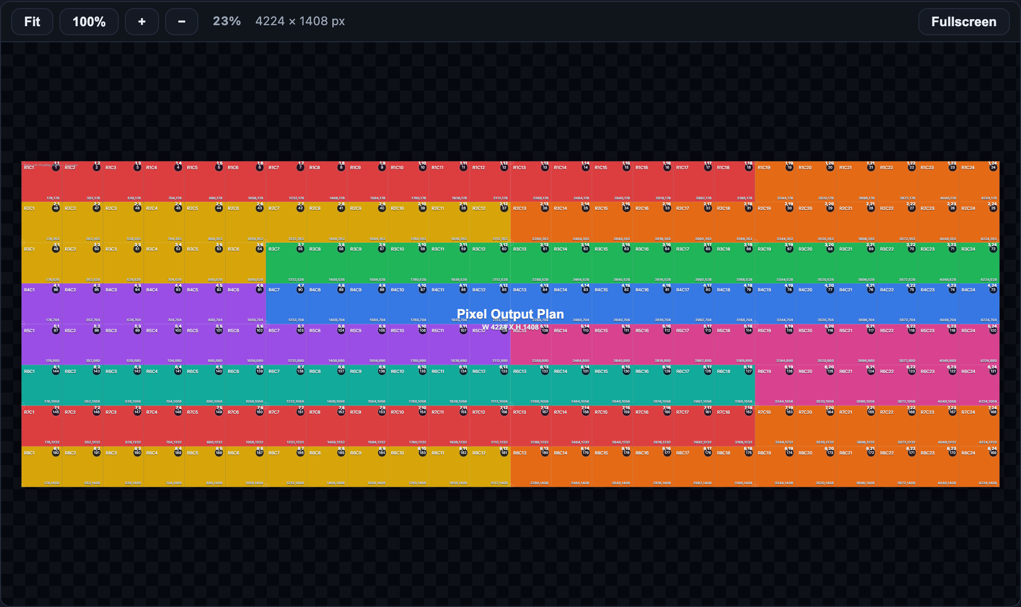 Interactive pixel map viewer with zoom and pan