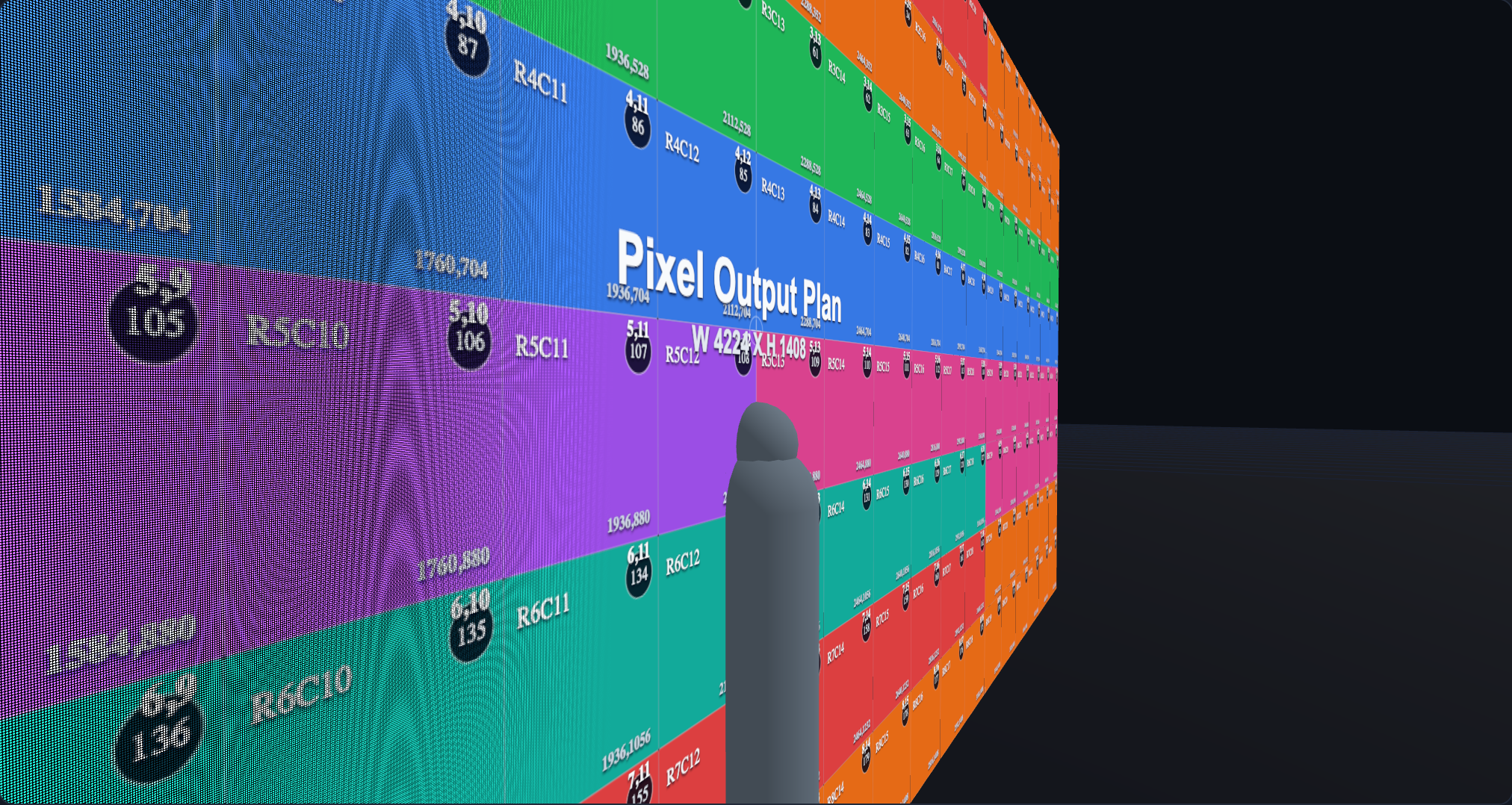 3D pre-visualization with realistic LED pixel simulation